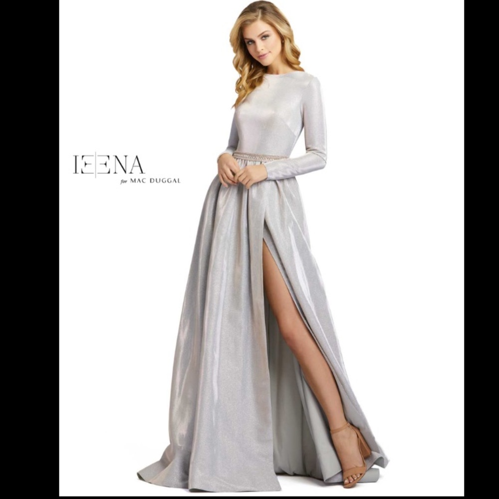 🆕 Ieena for Mac Duggal Shimmer Long Sleeve Ballgown